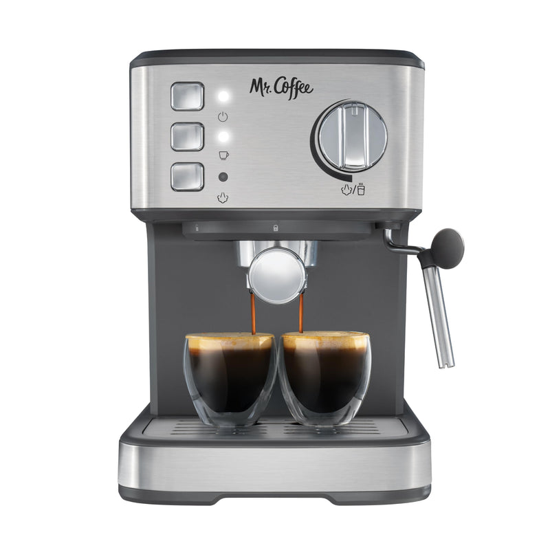 Mr. Coffee Compact Espresso Maker Machine Steam Wand 15-Bar - Scratch ...