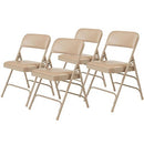 Premium Padded Portable Folding Chairs by National Public 4 Pack French Beige - Brand New