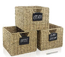 IMAYLLA SEAGRASS STORAGE BASKET 3 PIECES - BLACK/WHITE - Like New