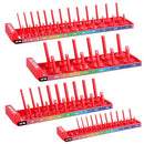 WORKPRO SOCKET ORGANIZER SET 4PC IMPACT SOCKET HOLDER 1/4" 3/8" 1/2" DRIVE - RED - Like New