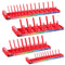 WORKPRO SOCKET ORGANIZER SET 4PC IMPACT SOCKET HOLDER 1/4" 3/8" 1/2" DRIVE - RED - Like New