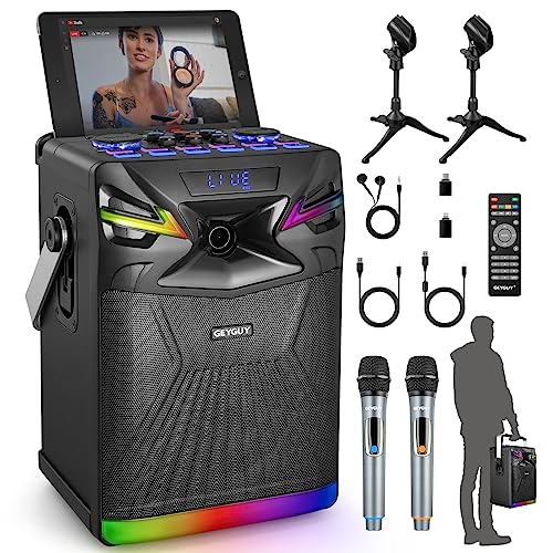 GEYGUY GPSK-1 DSP KARAOKE MACHINE WITH 2 MICROPHONES (6.5 INCH) - Scratch & Dent