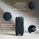 4726214019 ANTLER SINGLE STRIPE HARDSIDE CARRY-ON LUGGAGE INDIGO BLUE - Like New
