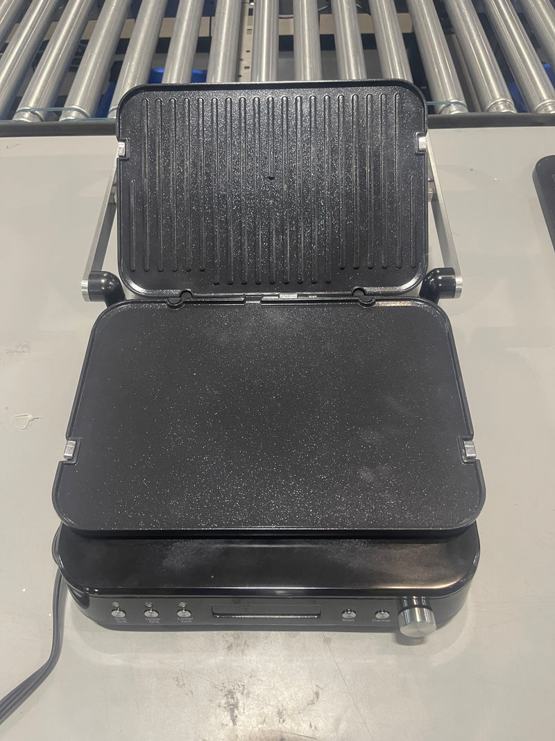 GREENPAN ELECTRIC INDOOR STAINLESS STEEL 6-IN-1 CONTACT GRILL GRIDDLE - BLACK - Like New