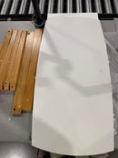 BONVIVO SMALL COFFEE TABLE FRANZ DESIGNER LOW TABLE W/WOODEN BAMBOO FRAME- WHITE - Like New