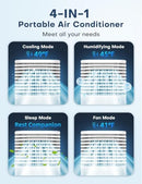 CENSTECH 4-IN-1 PORTABLE AIR CONDITIONERS, EVAPORATIVE AIR COOLER W/- WHITE - Like New