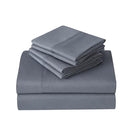 KATHY IRELAND 2000 THREAD COUNT COTTON 6 PC SHEET SET QUEEN CHARCOAL GRAY - Brand New