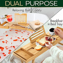SERENELIFE BATH CADDY BREAKFAST TRAY COMBO GIFT BOX WATERPROOF BAMBOO - BAMBOO - Brand New