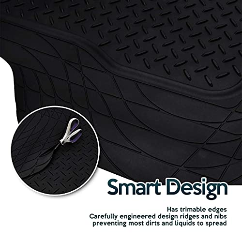 ZONETECH All Weather Rubber Semi Pattern Cargo Liner Trunk Mat FM0006 - Black Like New