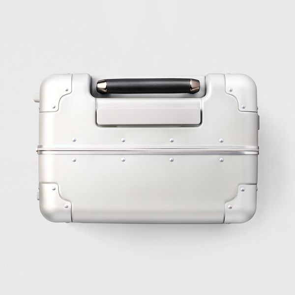 OPEN STORY SIGNATURE HARDSIDE TRUNK CARRY ON SPINNER SUITCASE TSA LOCKS - SILVER - Like New