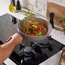 Fissler Ceratal Comfort 12" Ceramic Non-Stick Wok 5.5 Quart Warm Grey - Brand New