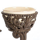 Cream Ceramic and Acanthus Leaf Metal Epergne Centerpiece - B00CY3XWPG - Brand New