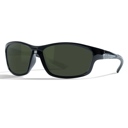 BINI CORNING GLASS LENSES POLARIZED SUNGLASSES UV400 PROTECTION B7248 - BLACK - Like New