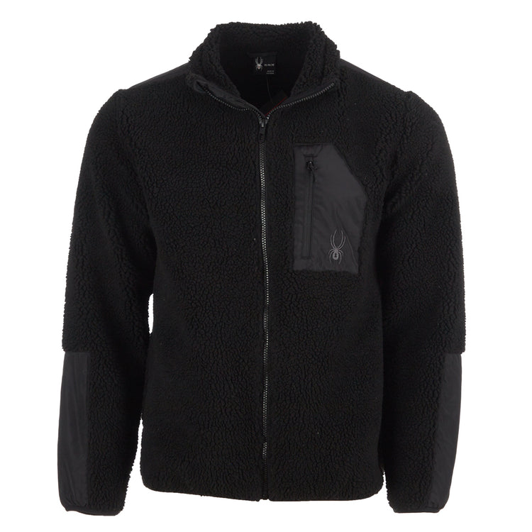 SPYDER MEN'S SHERPA MILITANT JACKET, SMALL - BLACK, SPFGD113 - Like New