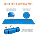 Amazon Basics 1/2" Yoga Mat with Carrying Strap 74"x24"x0.5", Non-Slip, Blue - Brand New