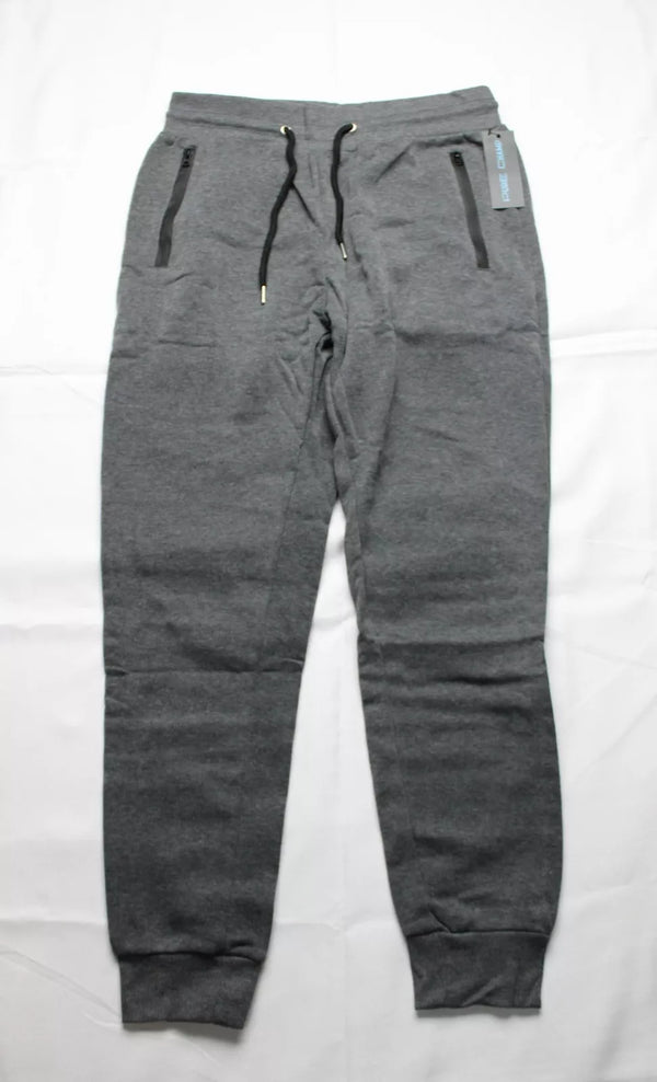 PURE CHAMP MEN'S FLEECE ATHLETIC JOGGER SWEATPANTS - SIZE: MEN M - DARK GRAY - Brand New