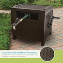 Suncast 175 ft. Wicker Style Hose Hideaway with Hose Guide, Java - Brand New