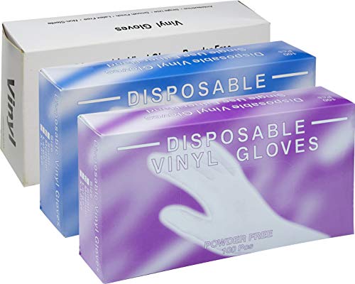 GENERIC POWDER FREE LATEX FREE DISPOSABLE VINYL GLOVES SIZE LARGE - CLEAR - Brand New