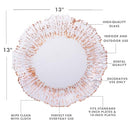 Koyal Wholesale Reef Glass Charger Plates, Set of 4 - Copper Foil Luster - Brand New