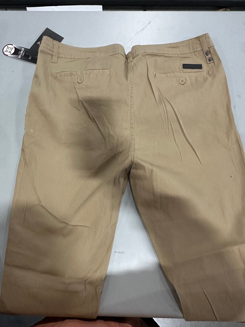 GALAXY BY HARVIC PANTS MEN'S 4 WAY STRETCH CASUAL - SIZE: MEN 36X32 - KHAKI - Brand New
