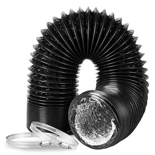 INFINIPOWER DRYER VENT HOSE 8" INSULATED FLEXIBLE DUCT 25FT HEAVY DUTY - BLACK - Like New