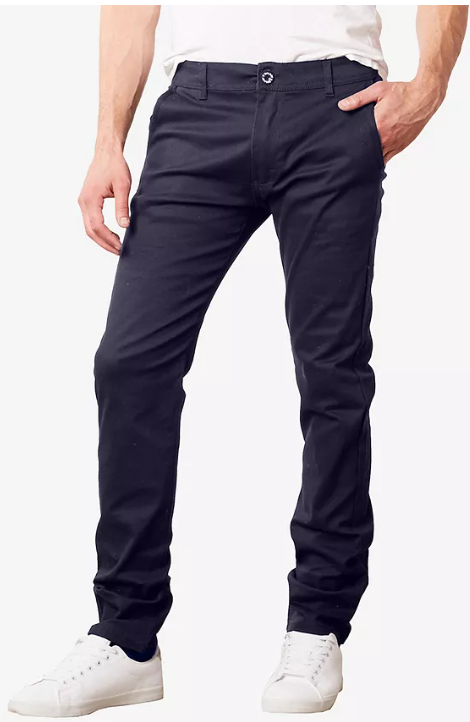 GALAXY BY HARVIC MEN'S SUPER STRETCH SLIM FIT CHINO PANTS - NAVY - 36X32 - Brand New