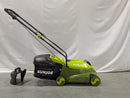 SUN JOE MJ401C-PRO 14" 28V CORDLESS PUSH LAWN MOWER W/REAR DISCHARGE CHUTE GREEN - Like New