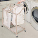 SMART DESIGN DELUXE ROLLING TRIPLE COMPARTMENT LAUNDRY SORTER - Scratch & Dent