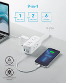 Anker 332 USB C Power Strip, 10ft Extension Cord, 300J, 6 Outlets A9169 - White Like New