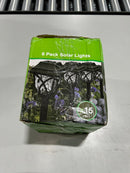 GENERIC SOLAR POWERED OUTDOOR GARDEN LIGHT WARM WHITE - BLACK - 6 PACK - Like New