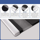 SEEYE Cordless Zebra Blinds Roller Shades Dual Layer Light 29" W X 72" H, Black - Like New