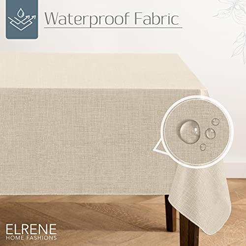 ELRENE HOME FASHIONS MONTEREY TABLECLOTH FLANNEL 60"X102" RECTANGLE - IVORY - Brand New
