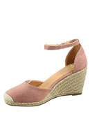 FZ-Palin-14 Women's Wedge Heel Strap Sandal Shoes - Size 7.5 -Blush - Brand New