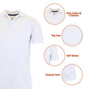 Galaxy by Harvic Men's Tagless Moisture Wicking Polo Shirt - White XL - Brand New