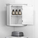Elegant Home Fashions Glancy Removable Wooden Corner Wall Cabinet, White - Brand New