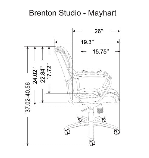 Realspace Mayhart Vinyl Mid-Back Chair 4659304 Brown/Black Like New