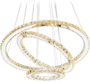 ANTILISHA MODERN CRYSTAL CHANDELIER LED 3 RING DIY SHAPE - WARM WHITE - Like New