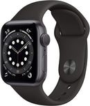 For Parts: Apple Watch 6 GPS 40mm Gray Aluminum Case Black Band MG133LL/A CRACKED SCREEN