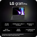 LG gram Pro 16” WQXGA+ 2880 x 1800 Ultra 7 32GB 1TB SSD 16Z90SP-K.ADB8U1 - Black Like New