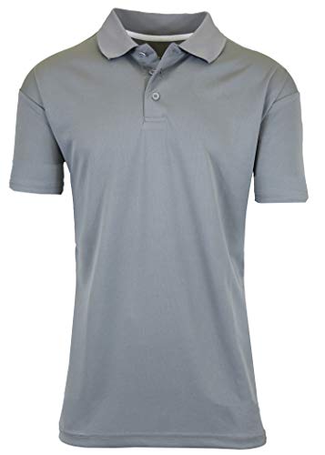 LEICESTER Men's Tagless Moisture Wicking Polo Shirt MPK-610GY-GRAY 3XL Gray Like New