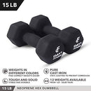 Neoprene Dumbbell Pairs by Day 1 Fitness – 15 Pounds - B07C37B7CH - NEW - Brand New