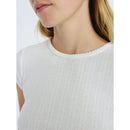FREE ASSEMBLY POINTELLE MINI TEE SHORT SLEEVES (4-6) - SIZE: WOMEN S - CREAM 100 - Brand New