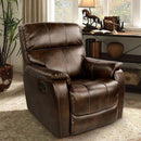 QOMOTOP OVERSIZED VEGAN LEATHER ROCKING RECLINER - BROWN - Like New