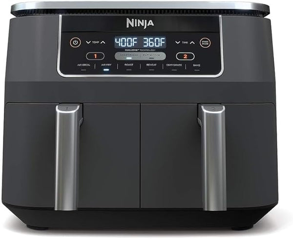 Ninja DZ201 Foodi 8 Quart 6-in-1 DualZone 2-Basket Air Fryer - GRAY Like New