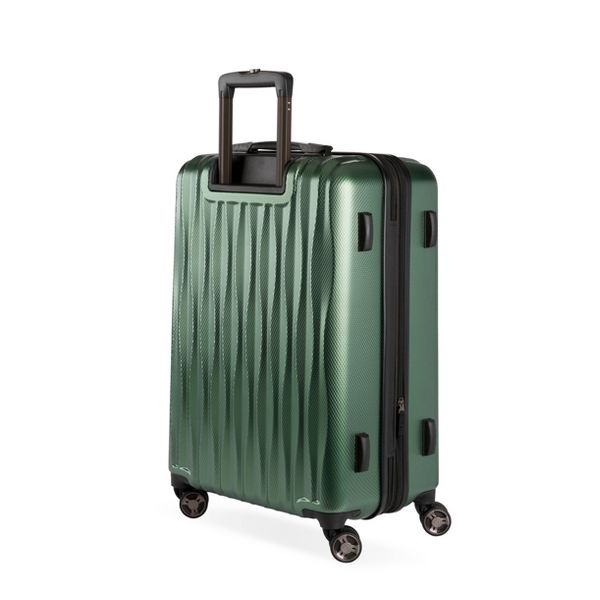 SWISSGEAR ENERGIE HARDSIDE MEDIUM CHECKED SPINNER SUITCASE - VERDUN GREEN - Brand New
