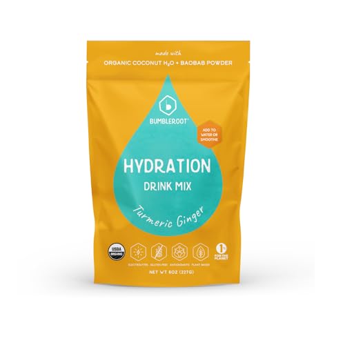 BUMBLEROOT ORGANIC ELECTROLYTE POWDER PLANT BASED HYDRATION TURMERIC GINGER 8 OZ - Brand New