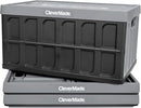 CLEVERMADE COLLAPSIBLE STORAGE BIN (WITH LID) - 46L (12 GAL), 3PACK - STONE - Like New
