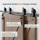 HomLxclx 7.5ft Bypass Sliding Barn Door Hardware Kit B08P2RKFCK - Black - Like New