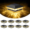 BRIGHTEVER SOLAR POST CAP LIGHTS OUTDOOR 8-PACK WATERPROOF BLACK - Like New