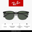 RAY-BAN CLUBMASTER METAL SQUARE POLARIZED SUNGLASSES FOR MEN/WOMEN 51MM - Like New